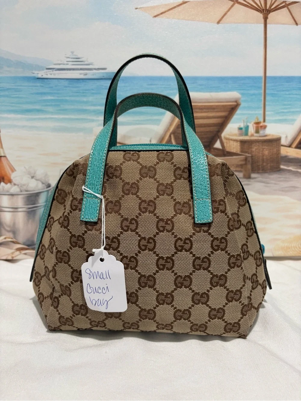 Authentic Gucci GG Canvas Mini Dome Handbag with Certificate